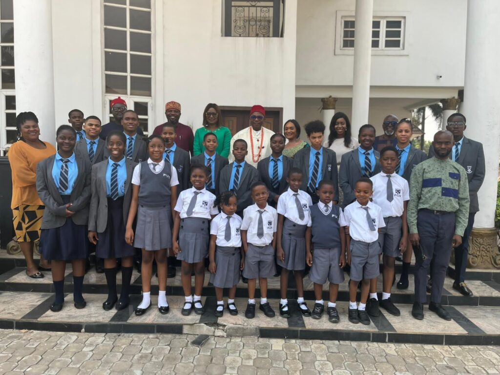 Pearlville School visit to HRM Eze C.I Ilomuanya (CON) Chairman Imo State Council of Elders